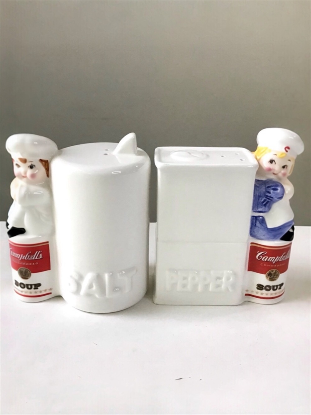 Vintage 1996 Campbells Soup Salt & Pepper Shakers Set Collectible by Westwood